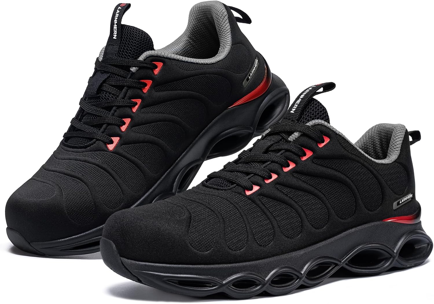LARNMERN Safety Trainers Mens Lightweight Steel Toe Cap Trainers Comfortable Work Safety Shoes Protective Breathable Work Shoes Cushioning Work Footwear