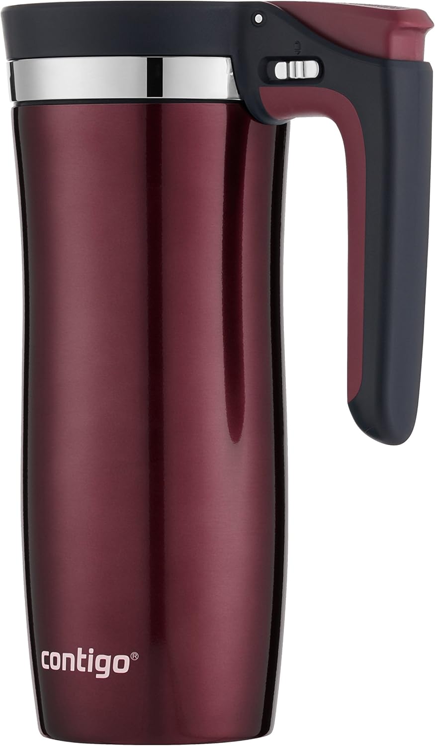 Contigo Handled AUTOSEAL Stainless Steel Travel Mug with Easy-Clean Lid, 16oz., Spiced Wine