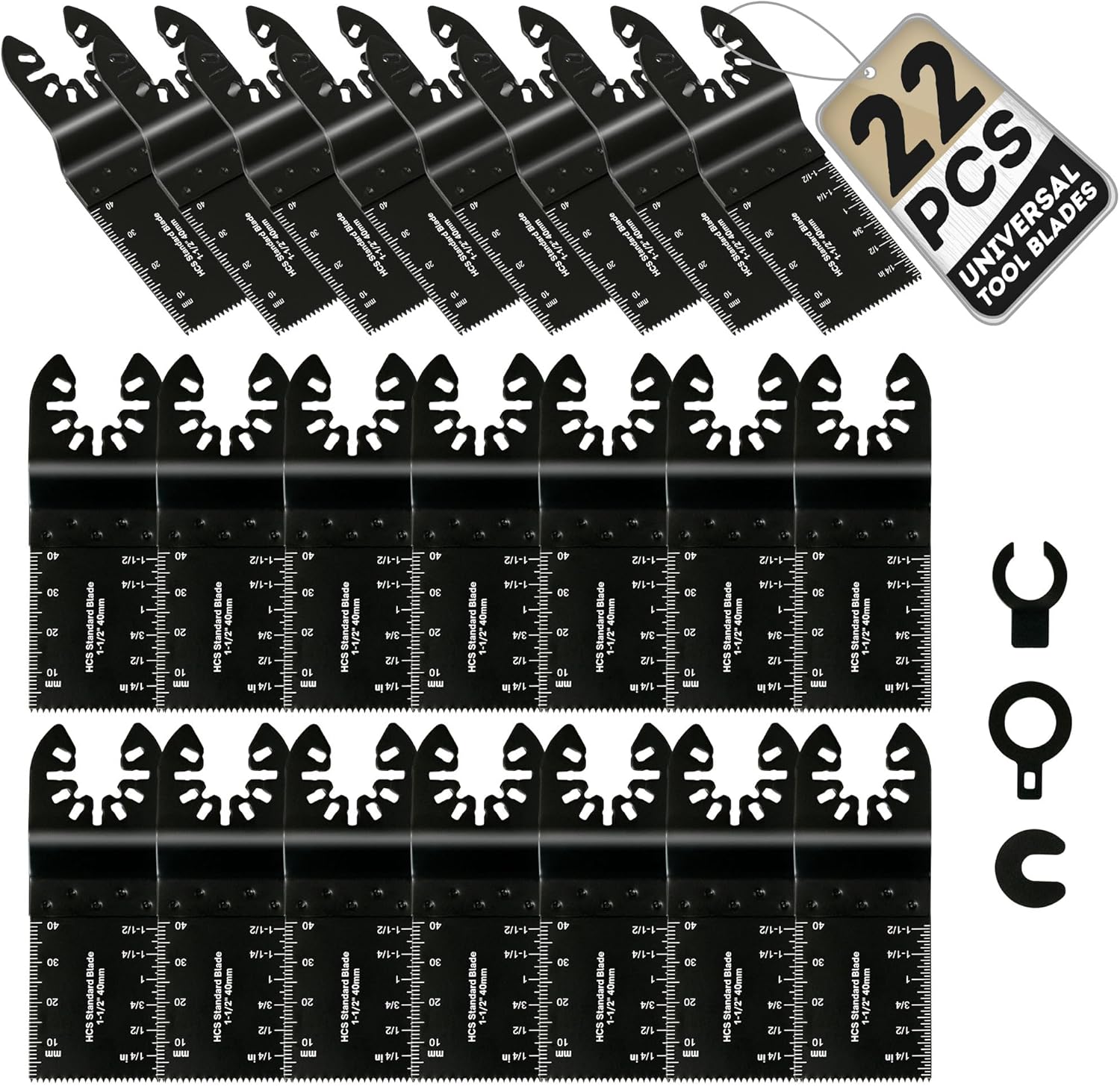 Coselena 22-Piece Multi Tool Blades Set – Heavy-Duty Oscillating Saw Blades for Wood, Plastic, and Soft Metal – Universal Fit for Precision Cutting with Most Oscillating Hand Tools