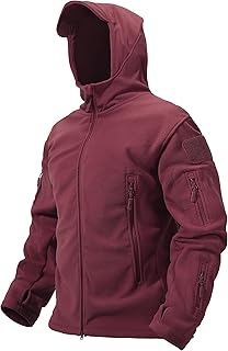 TACVASEN Mens Fleece Jacket Full Zip Tactical Hoodies Winter Coats Windproof Hoodies Warm Hunting