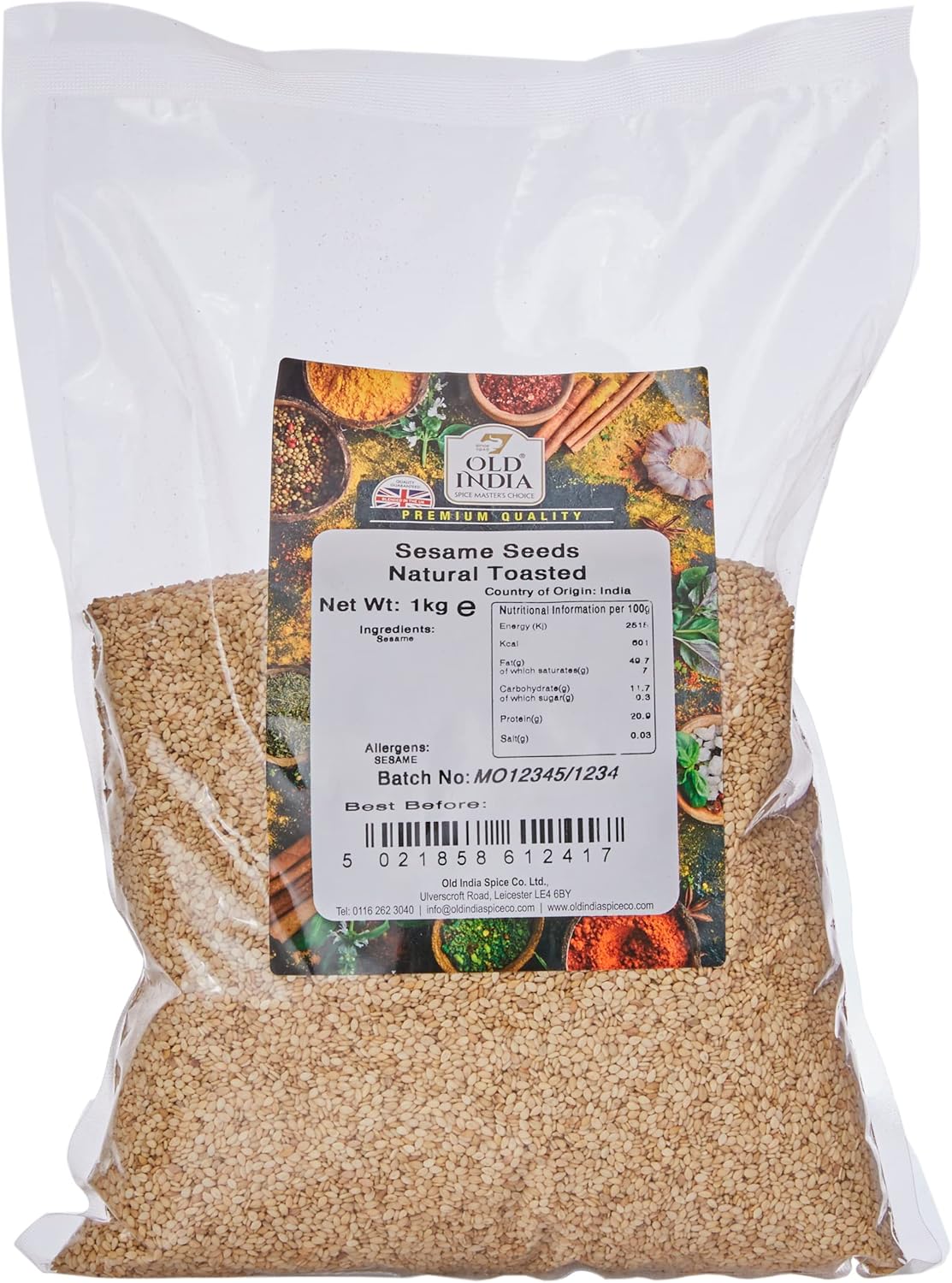 Old India Sesame Seeds Natural Toasted 1kg