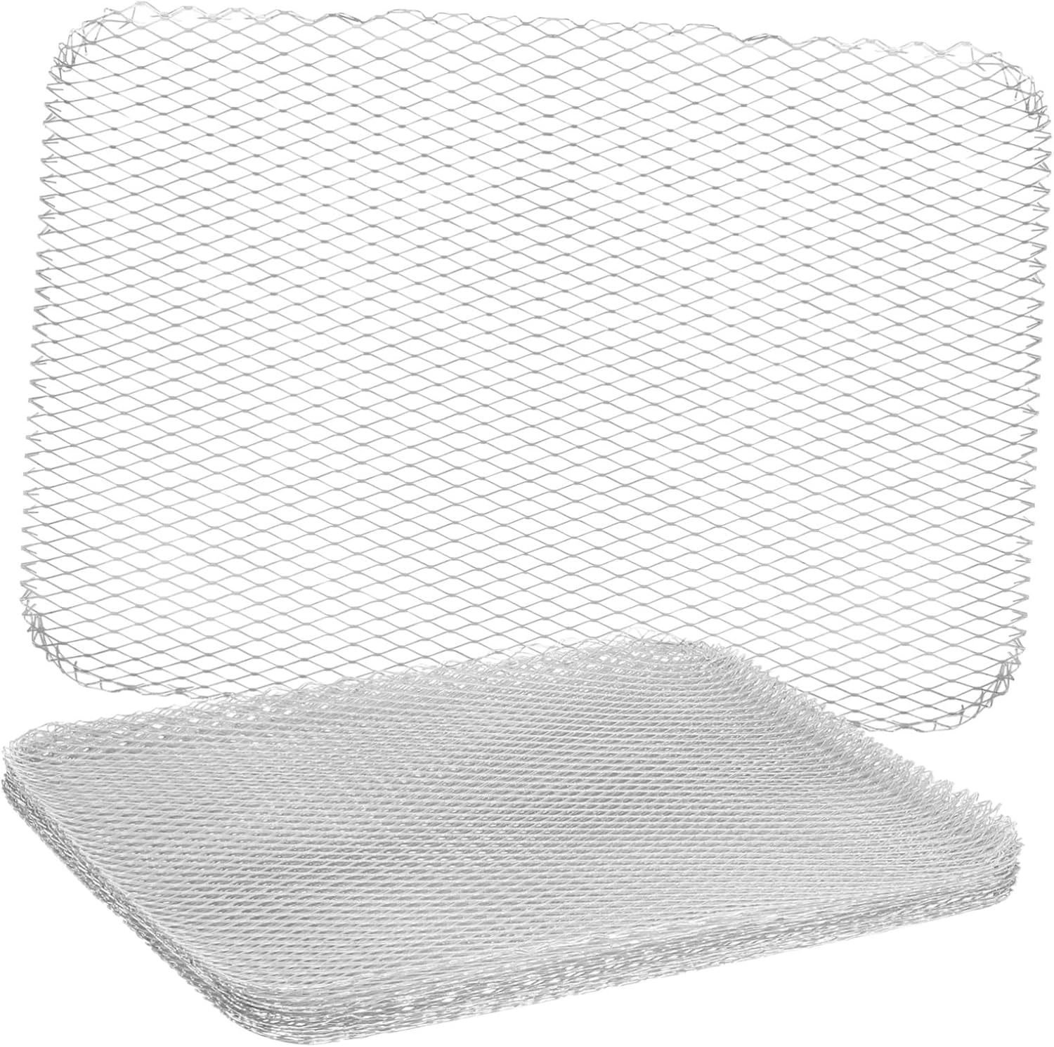 10pcs Grill Topper Disposable Aluminum Non-Stick Bbq Grilling Mesh Mats Outdoor Liners Cooking Grid Grates Pad for Camping Picnic Meat Fish Vegetable
