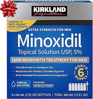 Minoxidil-5% Extra Strength Hair Regrowth for Men, 6 Month Supply