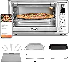 COSORI Air Fryer Toaster Oven Combo 13-in-1, 32Qt APP & Voice Control Convection Oven Countertop, Bake, Broil, Roast, Dehydrate, Sous Vide, 134 Recipes & 4 Accessories, Silver, Stainless Steel