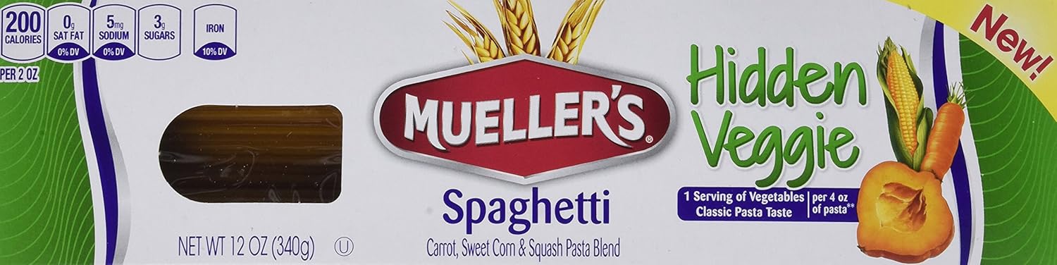 Mueller's Hidden Veggie Pasta, Spaghetti, 12 Ounce (Pack of 6)