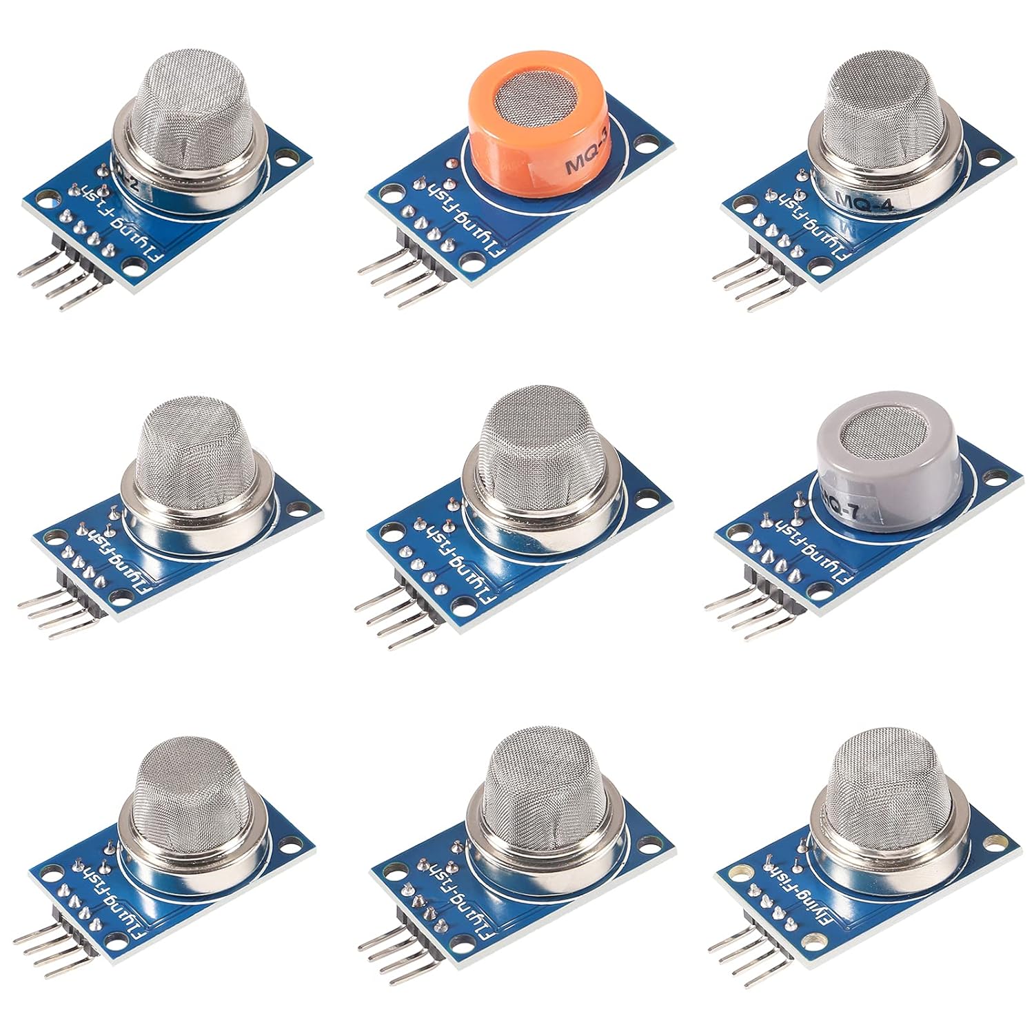 9pcs/Lot Gas Detection Sensor Module MQ-2 MQ-3 MQ-4 MQ-5 MQ-6 MQ-7 MQ-8 MQ-9 MQ-135 Sensor Module Gas Sensor Starter Kit for Arduino Raspberry Pi (9PCS/Lot)