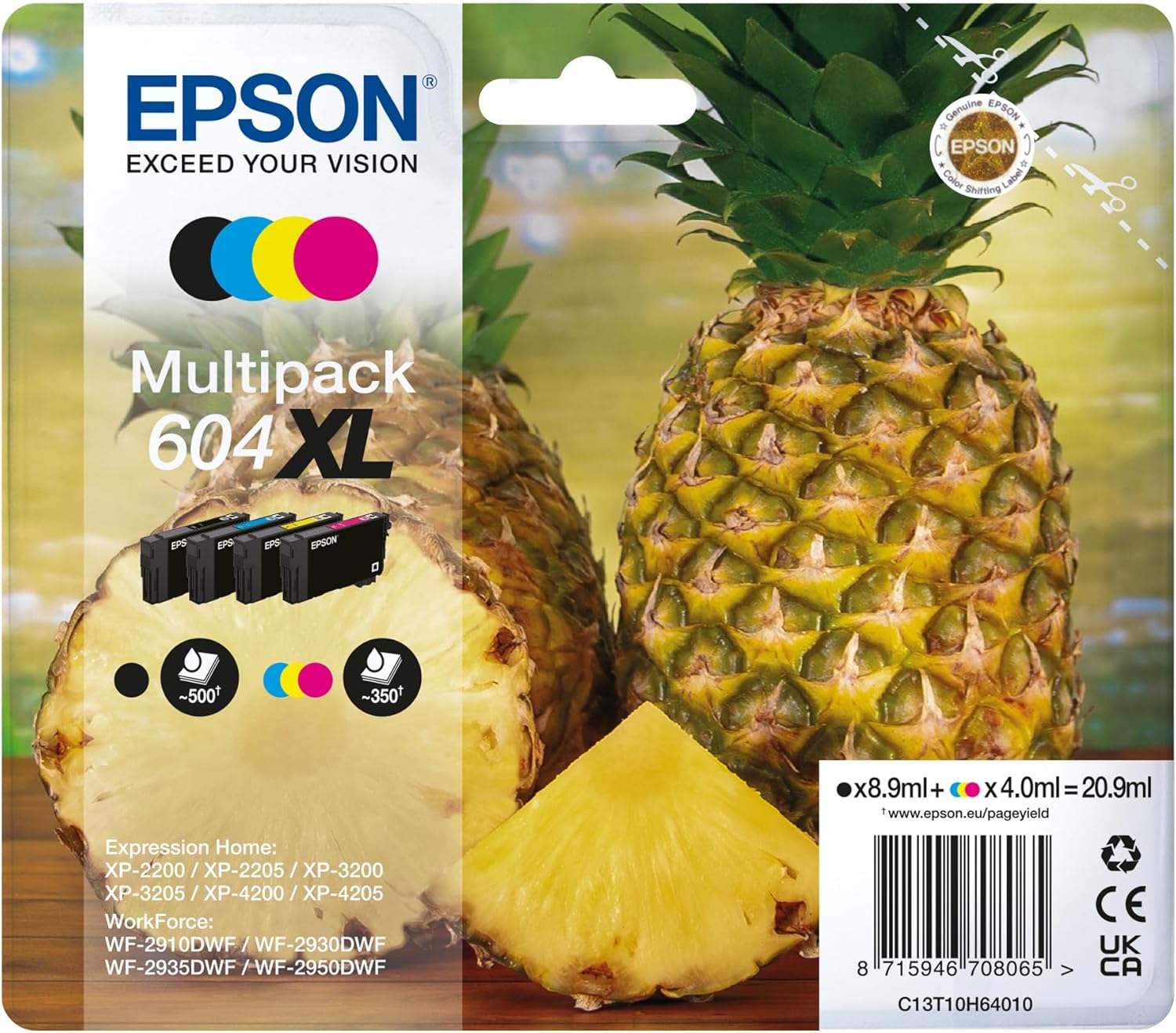 Epson 604XL Pineapple, Genuine Multipack, 4-colours Ink Cartridges