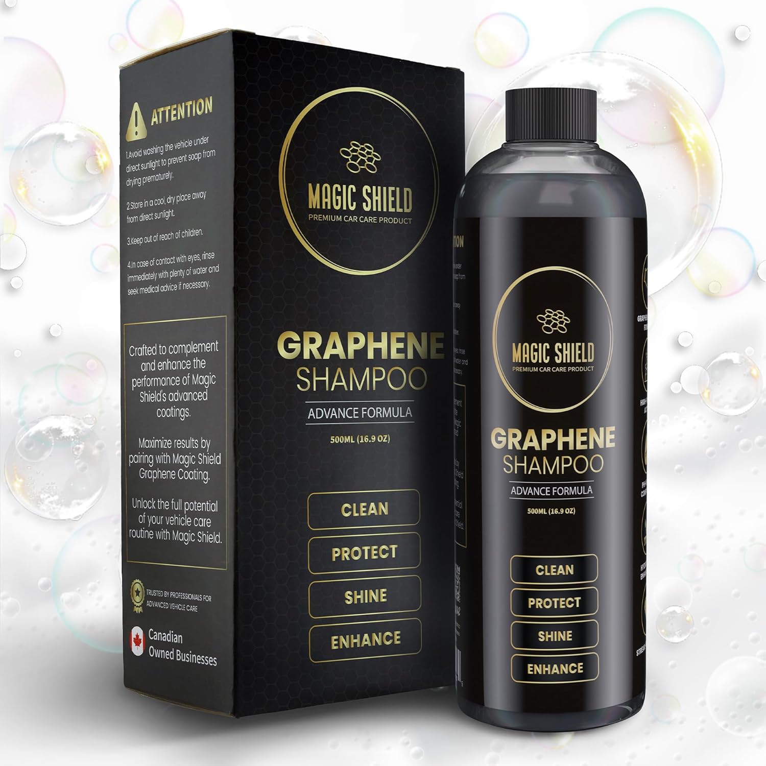 Graphene Shampoo – pH Neutral Car Wash | Advanced Hydrophobic & SiO2 Protection | Deep Cleans & Enhances Shine | Safe for Ceramic Coatings & All Paint Types – 16oz