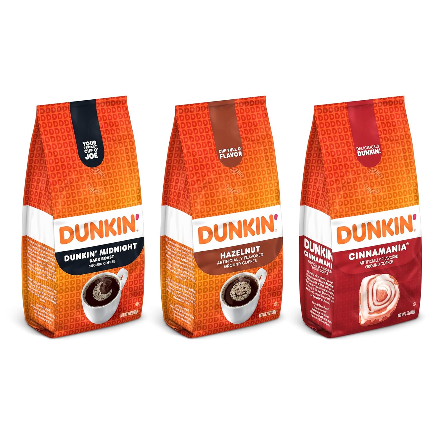 Dunkin’ Ground Coffee Limited Edition Variety Pack, Three 7 Oz. Bags