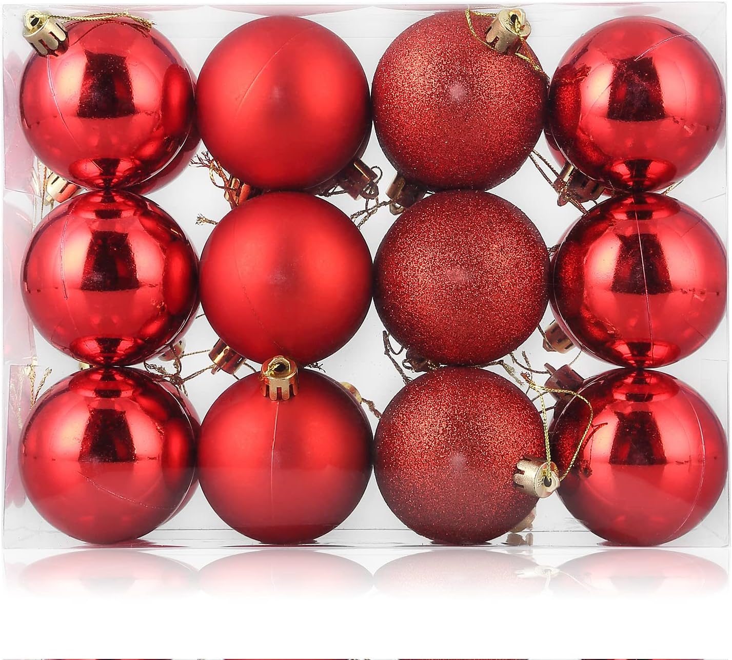 Himaly 24 Pcs Drawing and Pattern Christmas Balls Ornaments Decoration Baubles,Ornaments Hanging Balls for Christmas, Wedding, Party, Home Decor Coloured (8 * 8CM)
