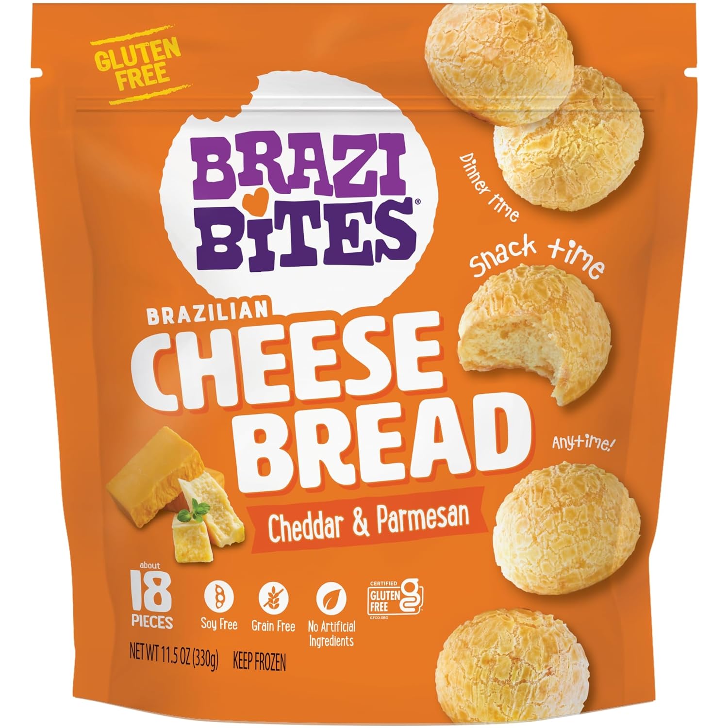 BRAZI BITES Cheddar & Parmesan Brazilian Cheese Bread, 11.5 OZ