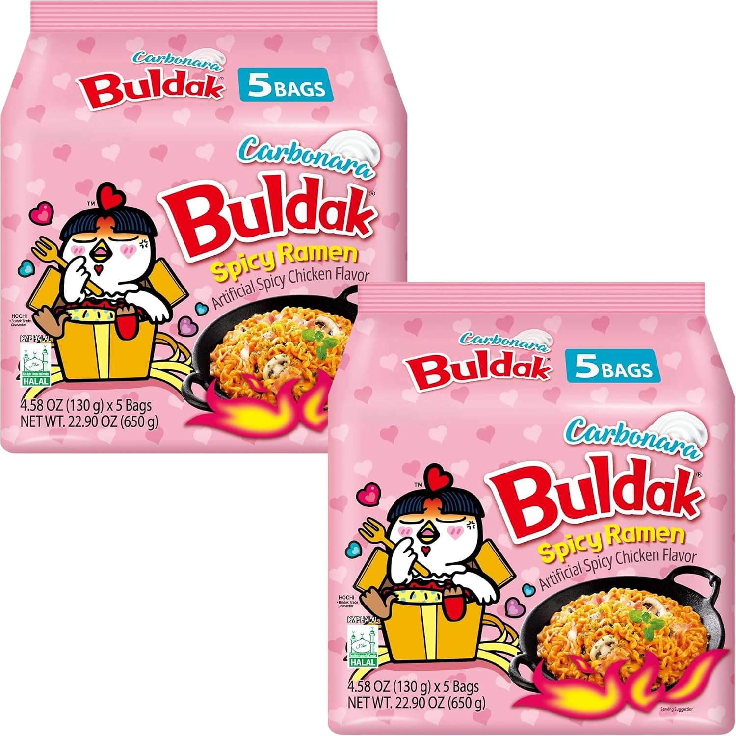 Buldak Noodles Carbonara Hot Chicken Flavor Ramen 10 Pack - Ramen Instant Noodles Excellent for Snack and Soups - Packed in EDE Group Box