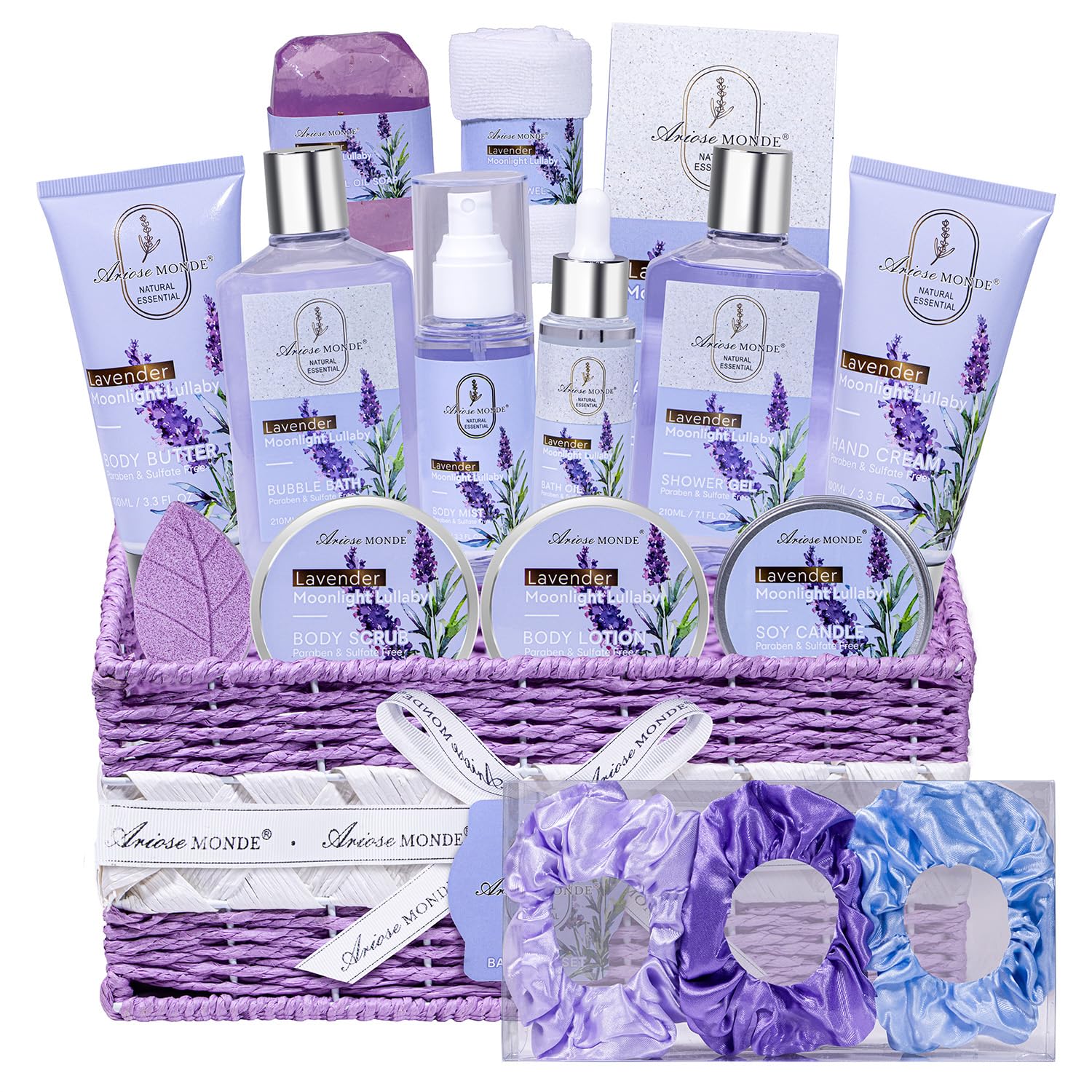 Spa Gifts for Women Bath and Body Lavender Gift Set, Spa Gift Basket for Self Care, Relaxing Bath Sets for Mom, Grandma, Girlfriend, Sister, Friends, Gifts for Women