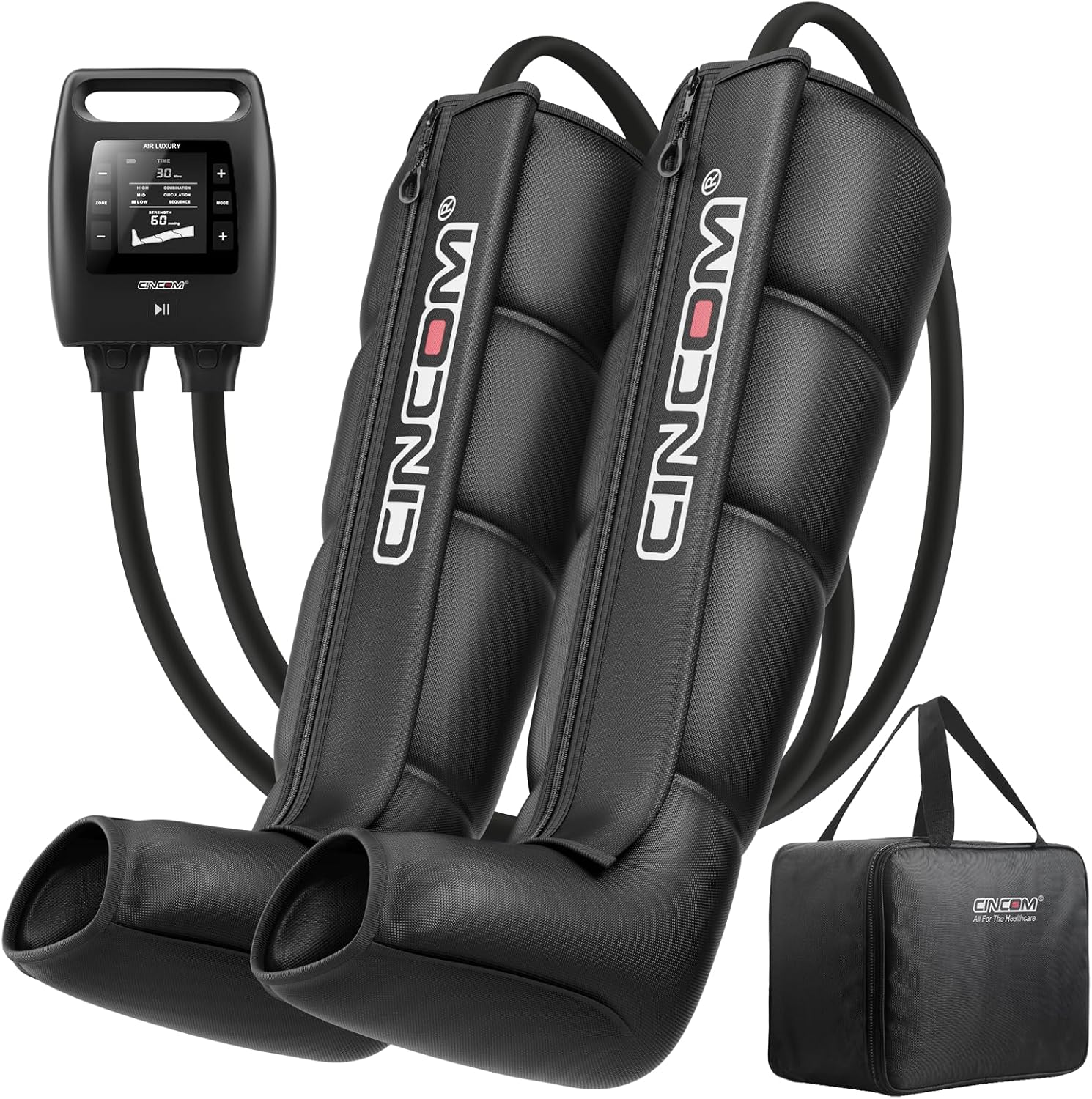 CINCOM Cordless Leg Recovery System with Dynamic Compression Massage Technology - 3 Different Sizes for Everyone (Small)