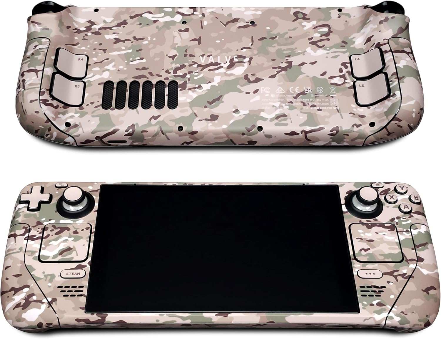 Steam Deck skin, Desert Camouflage edition, Full wrapping matte vinyl skin for Steam Deck (Designed by POP SKIN), Compatible with both Steam Deck LCD version and OLED version.