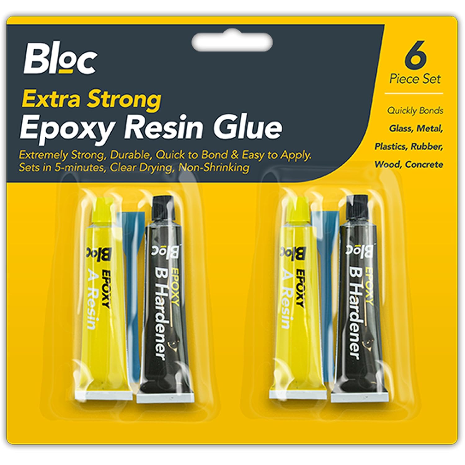 White Hinge Limited 2Pc Epoxy Resin Super Glue & Hardener Quick 5 Minute Dry Extra Strong Hold Glass, Ceramic, Tile, Metal, Plastic Etc Adhesive
