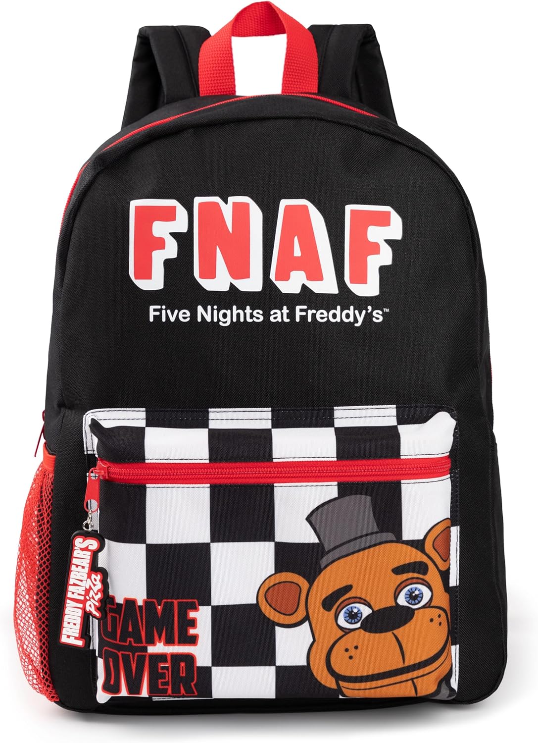 FIVE NIGHTS AT FREDDY'S Backpack | Black Rucksack with Adjustable Straps | Practical & Organised Luggage Sports School Bag For Girls & Boys | FNAF Game Series Movie Merchandise Gifts for Kids & Teens