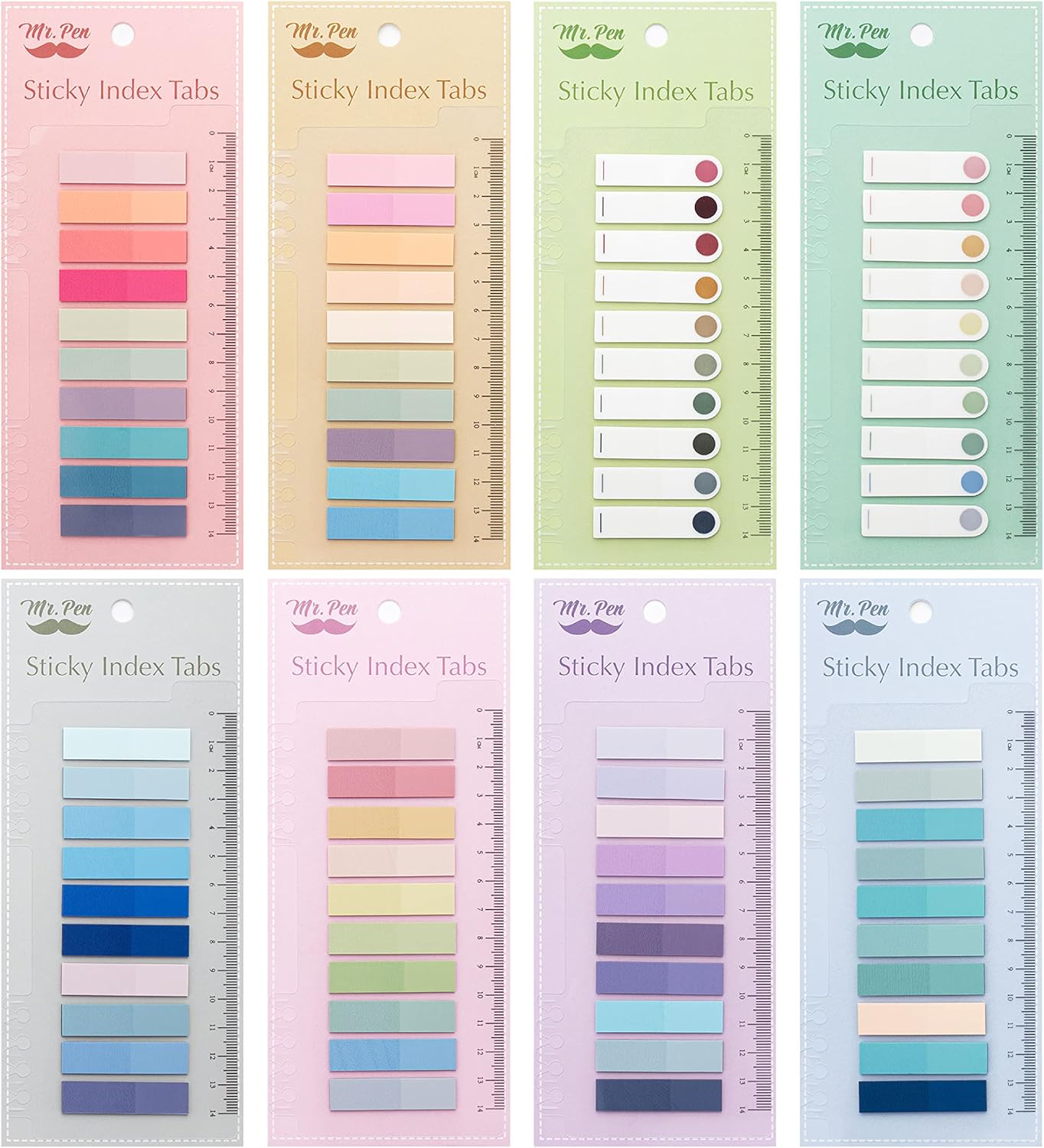 Mr. Pen- Colorful Sticky Tabs, 1600 Pcs, Transparent Page Markers, Annotating Book Tabs