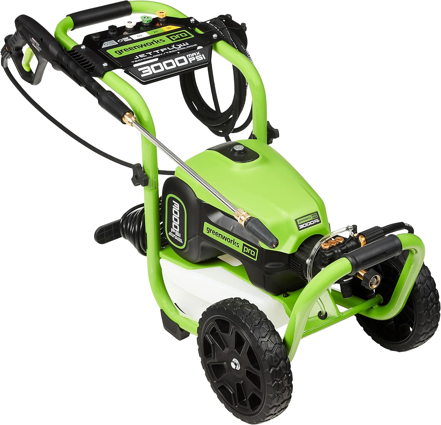 Greenworks Pro Brushless 3000 PSI (CSA Certified) 2.0 GPM Max / 1.1 GPM Electric Pressure Washer (Rugged Steel Frame, 25 FT Hose, 35 FT GFCI Power Cord)