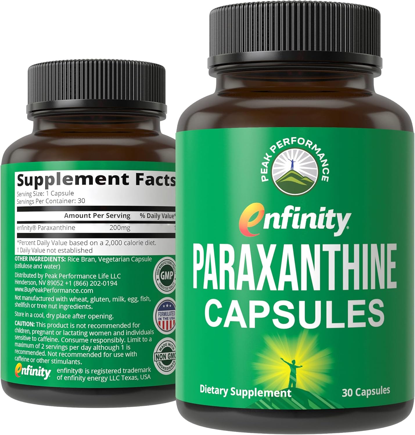 Paraxanthine Capsules for Clean, Jitter Free Energy. Enfinity Paraxanthine Supplement. Known for Focus, Concentration, and Productivity. Plus Great for A Pre Workout. for Men & Women. Nootropic Pills
