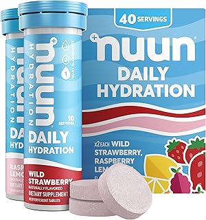 Nuun Hydration Daily, Wellness Electrolyte Tablets, Mixed Berry, No Sugar, 5 Essential Electrolytes for Hydration Vegan, Gluten Free, 4 Pack (40 Servings)