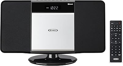 Jensen JBS-300 Modern Bluetooth Stereo Music System for Home with CD/MP3/WMA Player Wireless Streaming USB Port for MP3 Playback | Digital AM/FM Stereo (Remote Included) (Limited Edition)