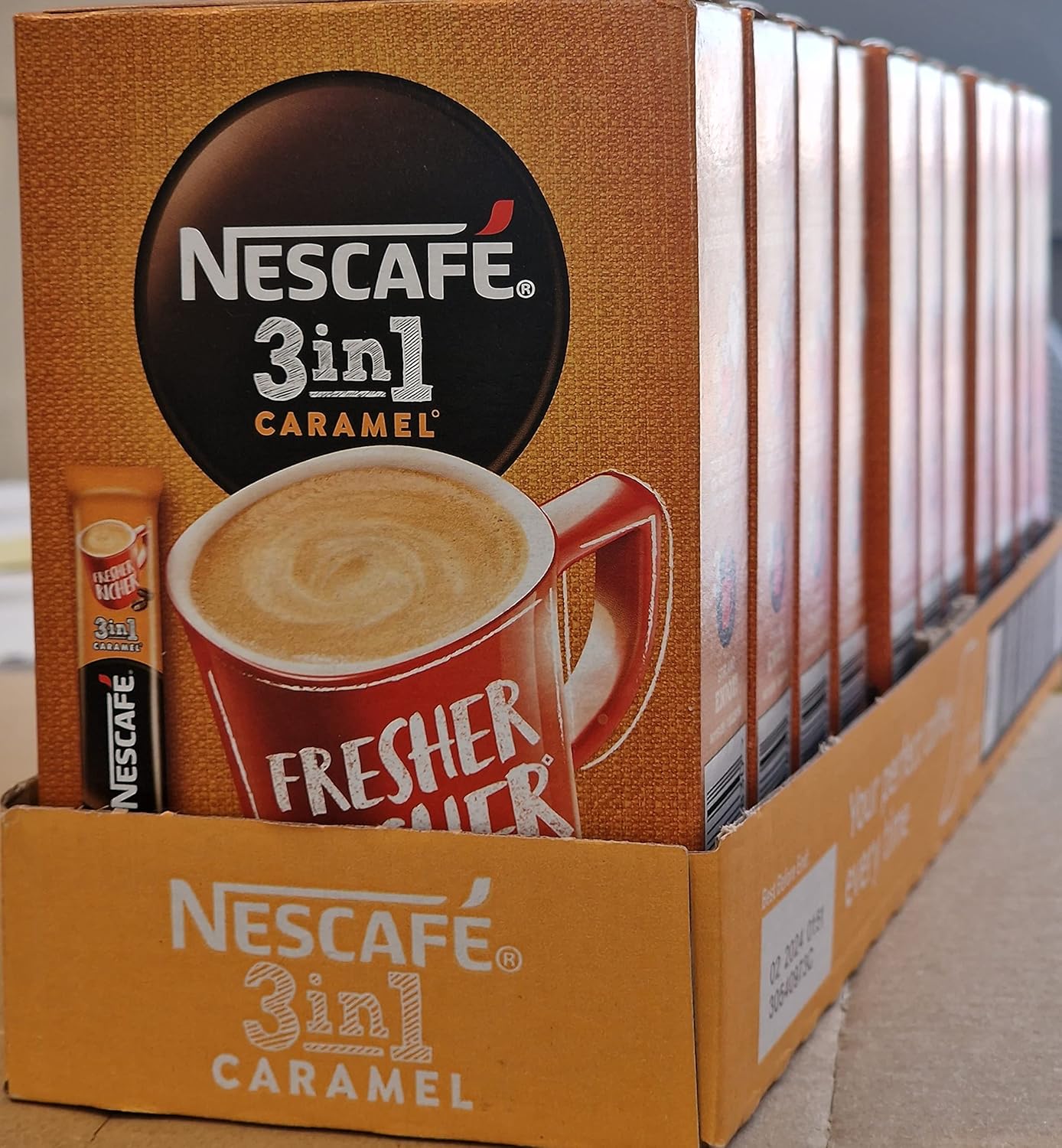 Nescafe 3 in 1 11 boxes Caramel (each box = 6x17g) sold by Krishna Stores Ltd 66 sachets (Caramel)