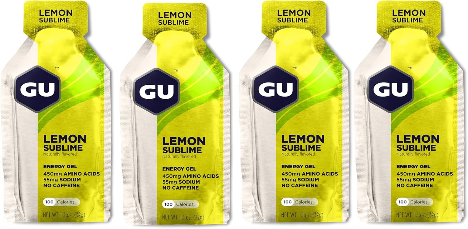 Gu Energy Running Gels - 4 Gel Taster Pack - Sports Energy Gels For Running , Cycling, Triathlon (Lemon Sublime), 32.0 gram