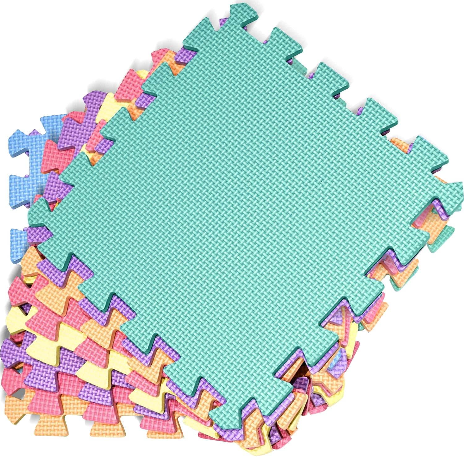 kidoola Foam Baby Play Mat (29x29cm) – Thick & Soft EVA Foam Interlocking Floor Tile Matting for Children – Large Multi Colour, Safe & Comfortable 7mm Thick Play Flooring (9pc)