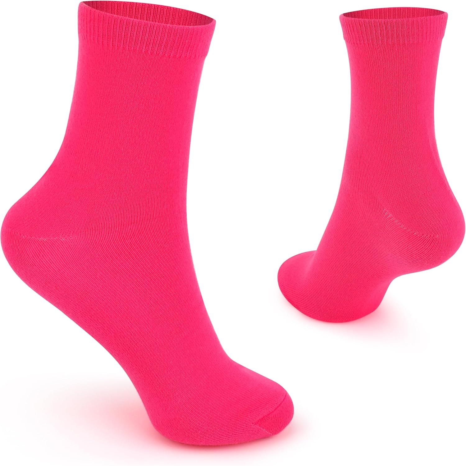 Casual Dress Socks for Men, Bright Neon Solid Color, Comfortable Crew Socks