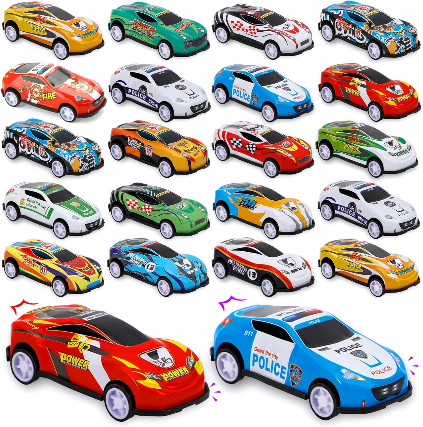 28 pcs Pull Back Cars Toys for Kids, Party Favors Treasure Box for Classroom Prizes Mini Vehicles Race Cars Toys Bulk Xmas Gifts Pinata Goodie Bag Stocking Stuffers for Boys Girls Toddlers