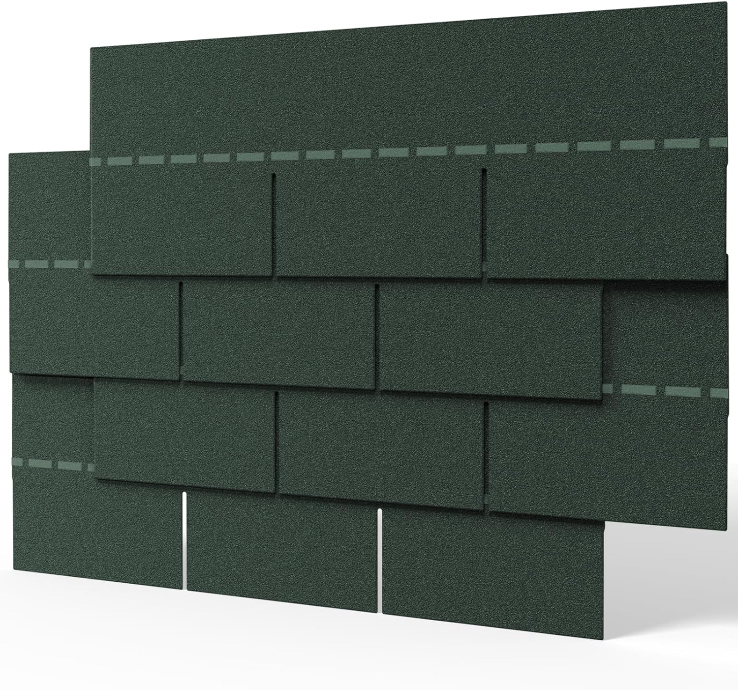 Pack of 18pcs Asphalt Roof Shingles 2.61sqm Self-adhesive Sheds Roofing Felt Shingles Tiles for Most Roof of Sheds Arbour Porch Wendy House Doghouse Log Cabin (Square 3 Tab Shingles, Green)