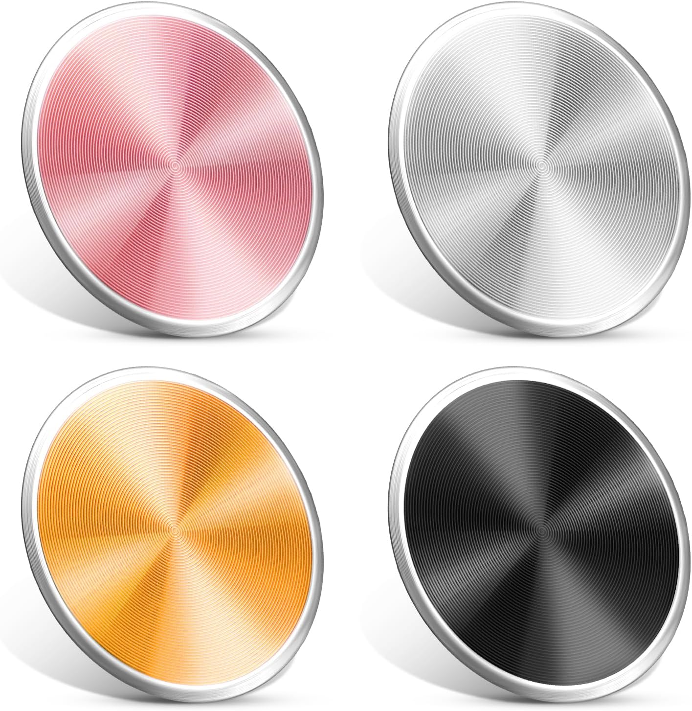 Giantree Mount Metal Plates for Magnetic Car Mount, 4 Pack Replacement Round Patch of Magnetic Cell Phone Mount Universal Circular Metal Disc with Strong Adhesive Sticker for Mobile Phone(4colors)
