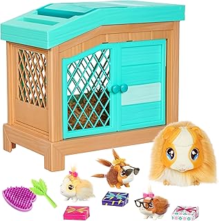 Little Live Pets - Mama Surprise | Soft, Interactive Mama Guinea Pig and her Hutch, and her 3 Surprise Babies. 20+ Sounds & Reactions. for Kids Ages 4+, Multicolor, 7.8 x 11.93 x 11.38 inches