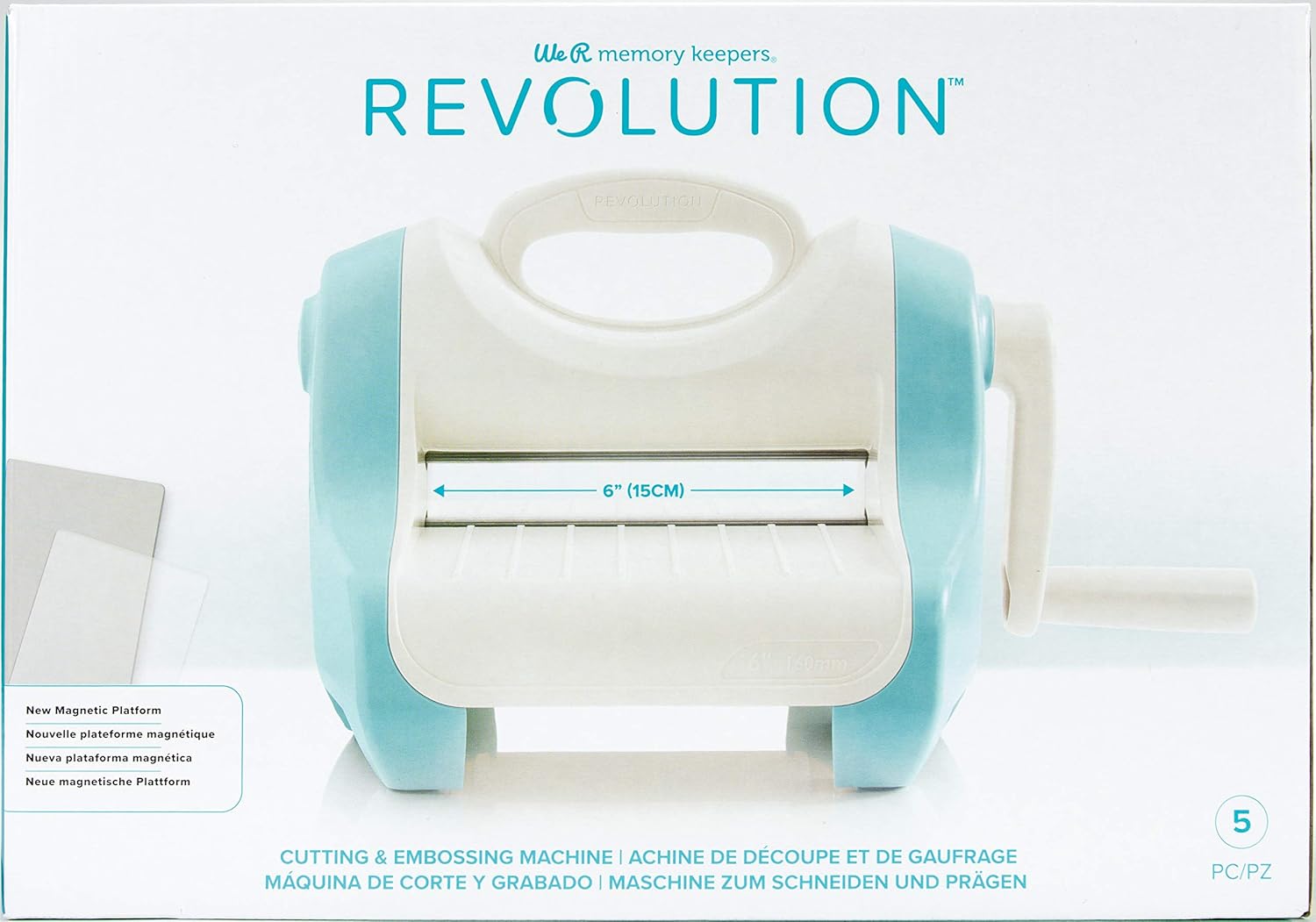 We R Memory Keepers Revolution Portable Die Cut, Embossing, Cutting Machine Includes Magnetic Mat, Embossing Plate and Die Cutting Plate, Scrapbooking, Journaling, Card Making