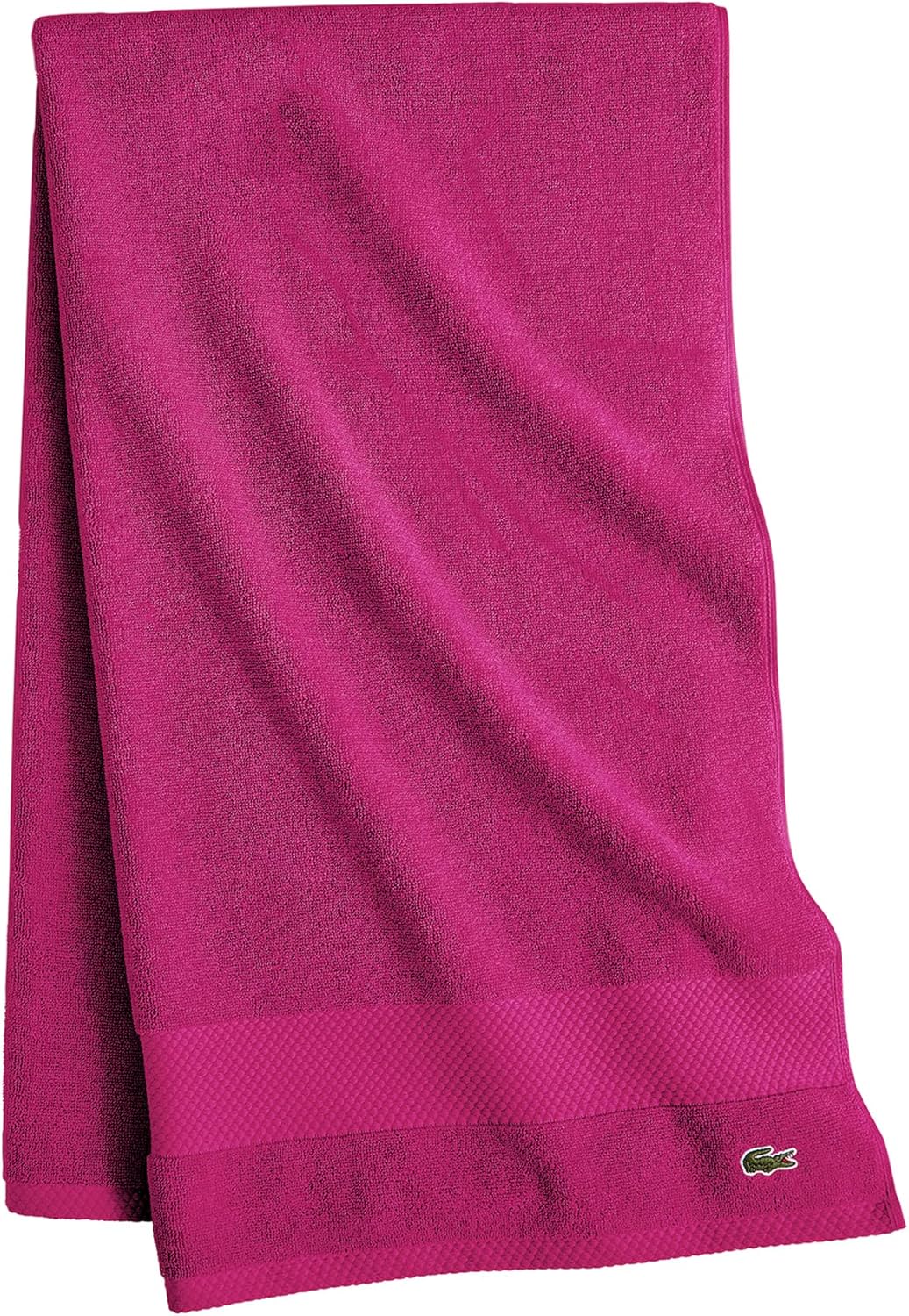 Lacoste Heritage Supima Cotton Bath Towel, Magenta, 30" x 54"