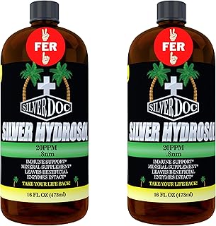 32 oz Total, Silver Doc Colloidal Silver Hydrosol Mineral Supplement, Natural Alternative and Immune Support, Positively Charged 99% Bio-Available Colloidal Molecules Seek Out Unwanted Visitors