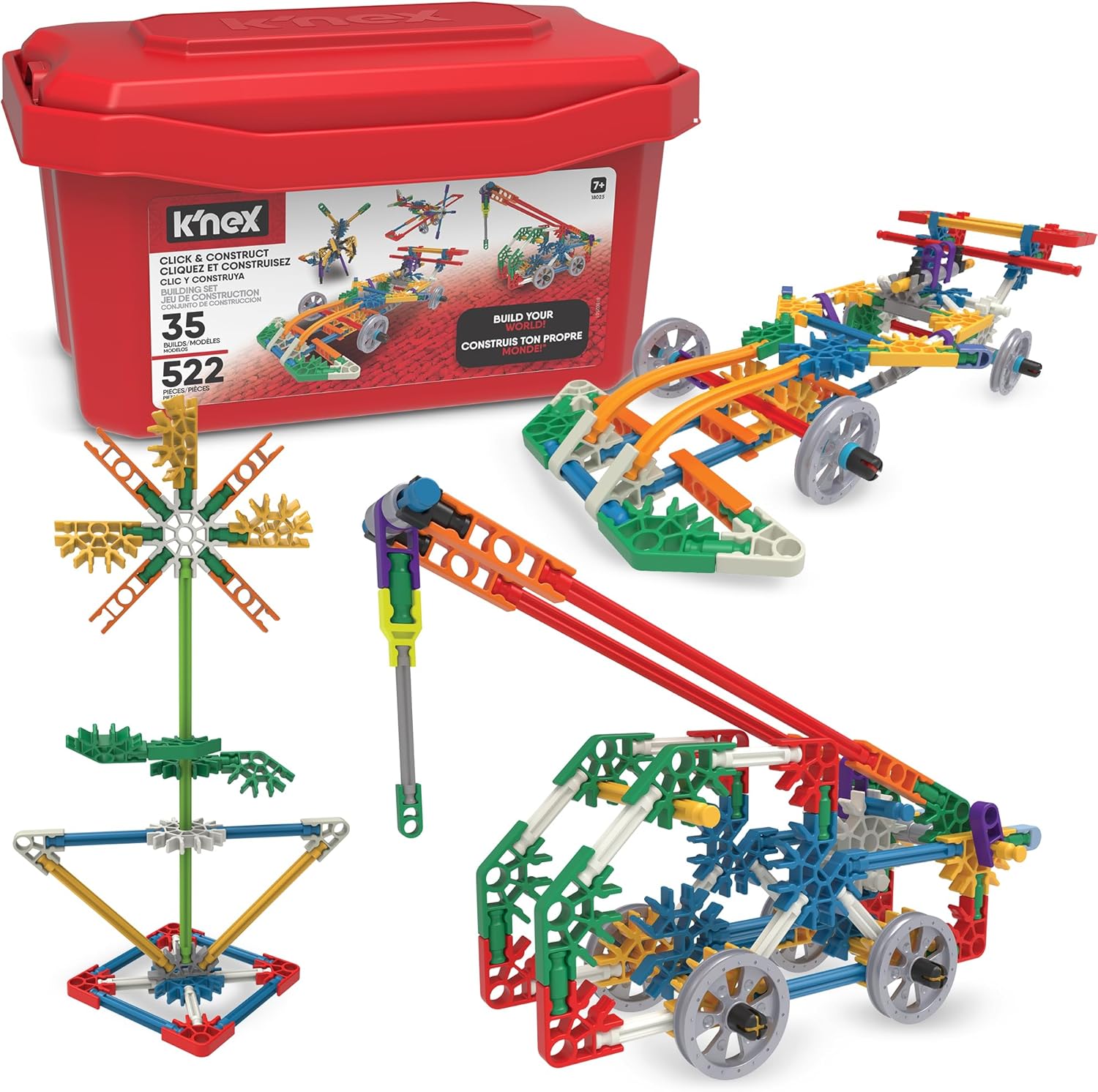 K'NEX - Click & Construct Value Building Set - 522 Pieces, STEM Building, Creative Play Set‚ Ages 7+