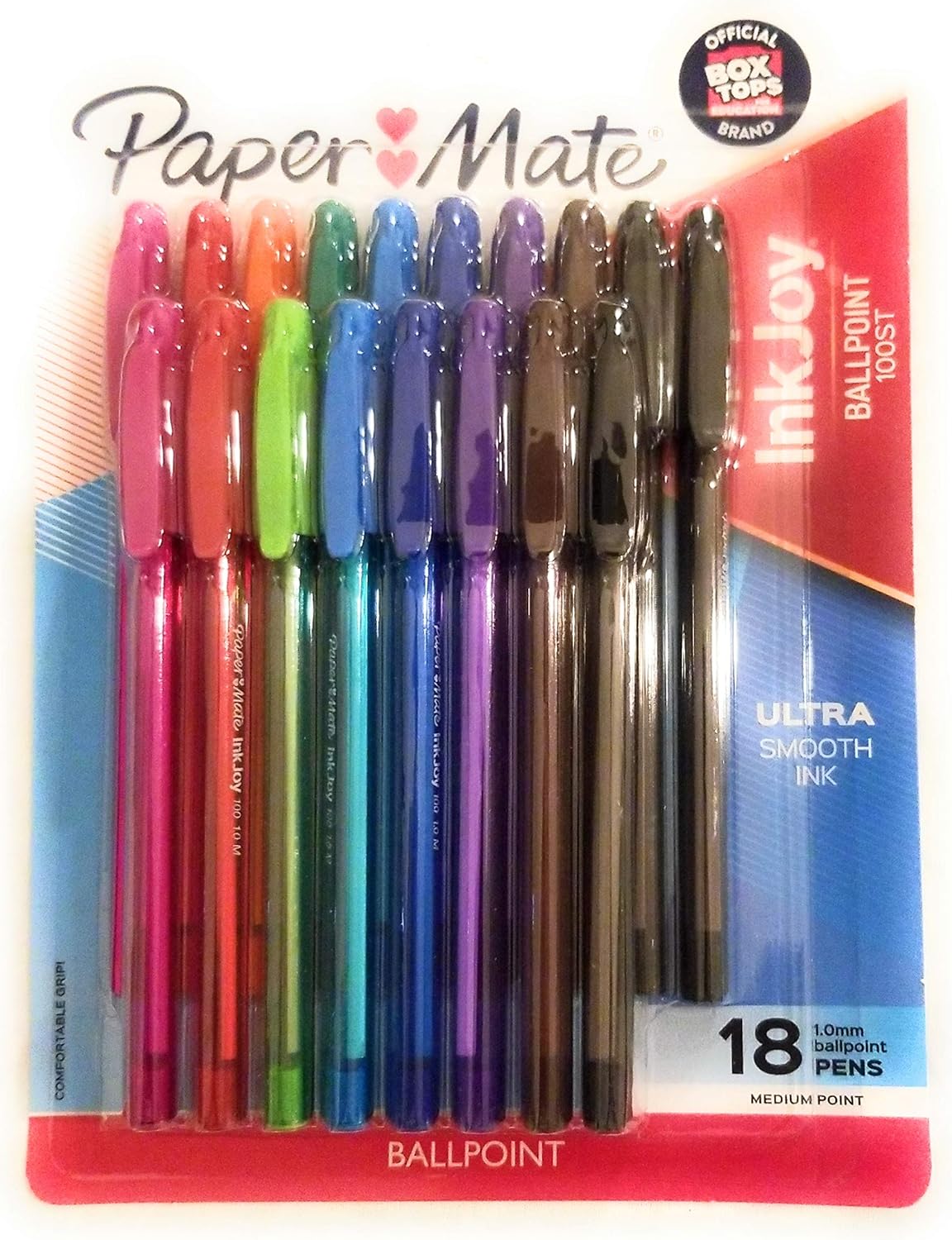 Paper Mate Inkjoy 100ST Ballpoint Pen - 1mm - 18ct - Multicolor