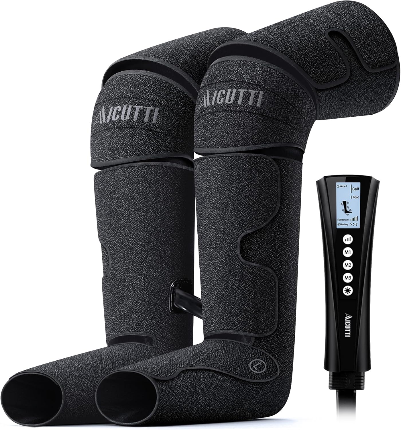 Air Compression Leg Massager with Heat - Circulation Booster for Foot, Calf, Knee & Thigh Pain Relief - Gifts for Women, Men, Dad, & Mom for Mother's Day, Father's Day, Birthdays & Christmas