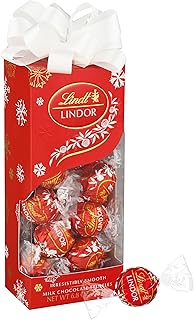 Lindt LINDOR Milk Chocolate Candy Truffles Traditions Gift Box, Milk Chocolates with Smooth, Melting Truffle Center, 6.8 oz. (2023)
