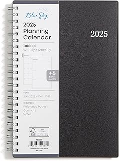 Blue Sky 2025 Weekly and Monthly Planner, January 2025 - December 2025, 5" x 8", Flexible Cover, Wirebound, Enterprise