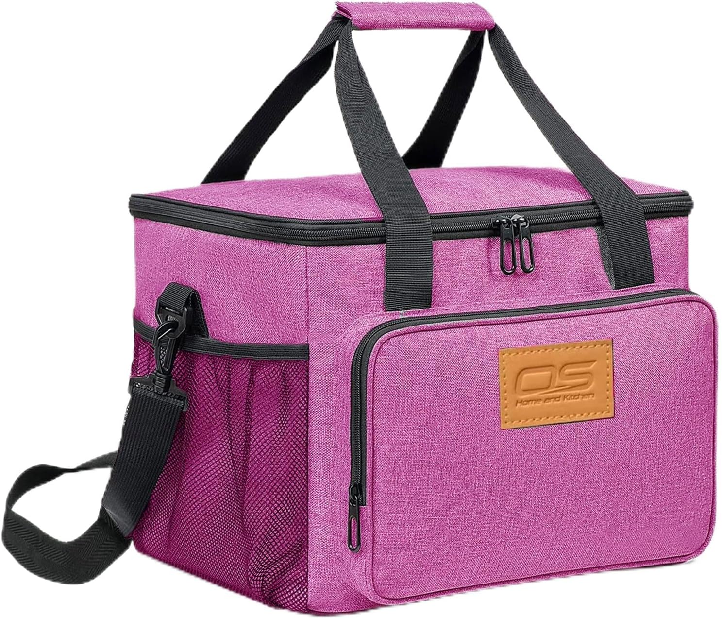 OZE SPORTS Insulated Portable Food Cooler Picnic Bag Large Capacity Waterproof Material, Lightweight Easy to Carry & Clean for Camping, BBQ, Travel Outdoor Activities (Size: 24 Liter, Pink)