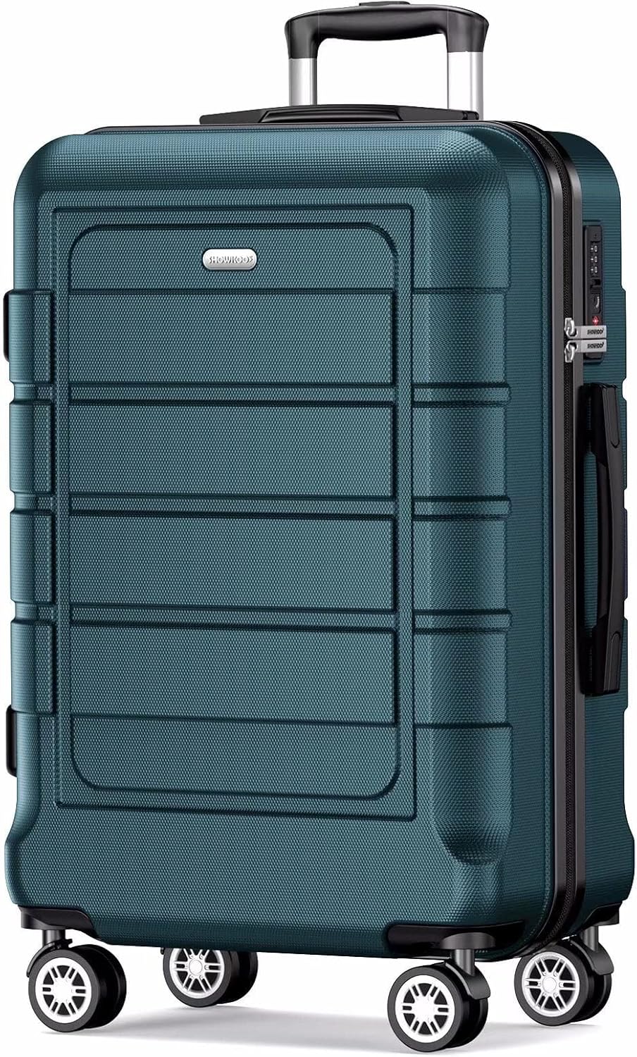 SHOWKOO Suitcase Large 28-Inch Expandable PC+ABS Hard Shell Travel Luggage Lightweight Durable High Capacity with Double Spinner Wheels TSA Lock, 28" Green