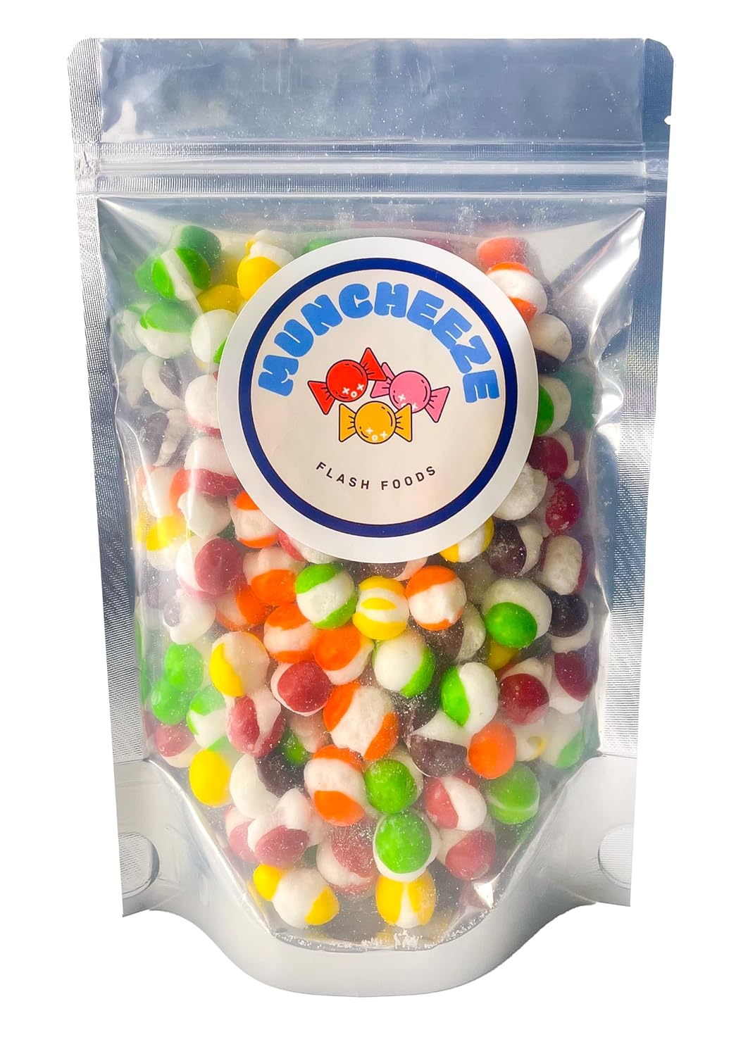 Freeze Dried Candy - Muncheeze Gourmet Freeze Dried Asteroid Crunchies (8 oz), Assorted Fruity Flavors (Original Rainbow)