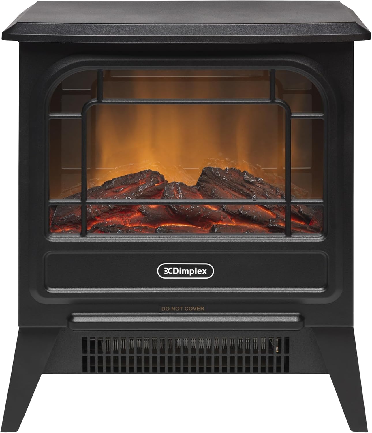 Dimplex MicroStove Optiflame Electric Stove, Compact, Portable Freestanding Fire with Log Fuel Bed, LED Flame Effect and 1.2kW Heater With 600/1200 Watt Heat Settings