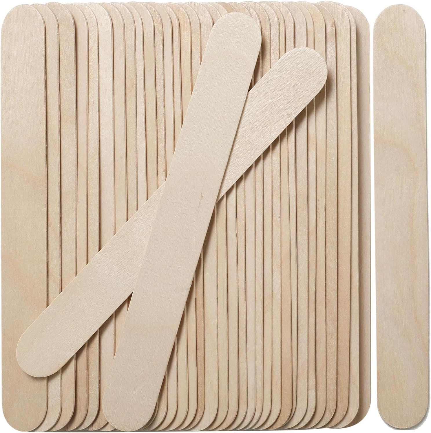 100 Pcs Craft Sticks Ice Cream Sticks, Borogo 6" x 3/4" Sticks Natural Wood Popsicle Craft Sticks Treat Sticks Ice Pop Sticks for DIY Crafts