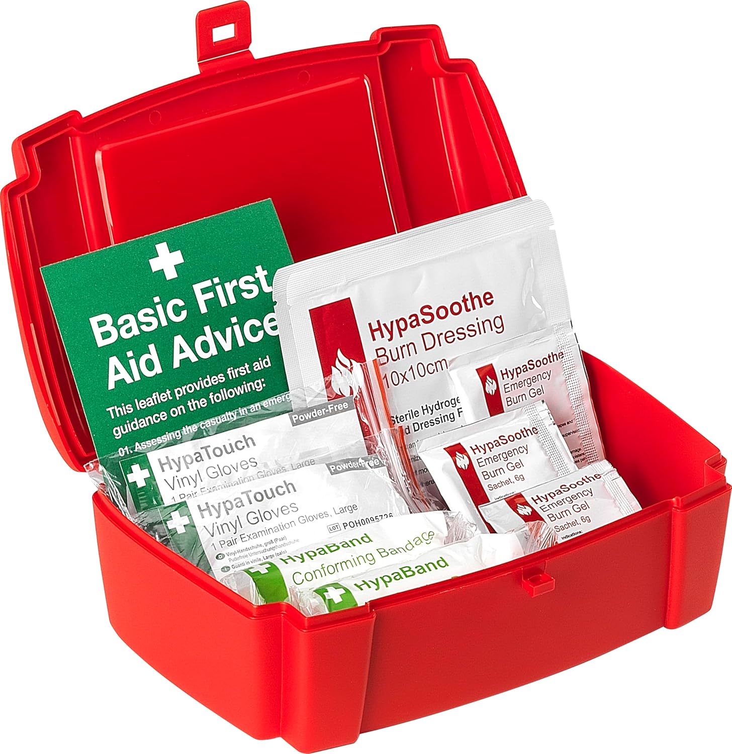 Safety First Aid Group Evolution Plus HypaSoothe Emergency Burns First Aid Kit, Small with Burns Gels and Dressings - for Home, Workplace, Workshop, Catering environments