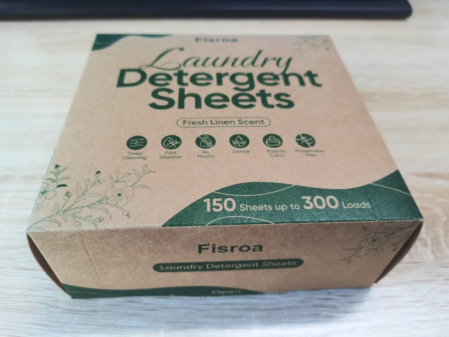 Laundry Detergent Sheets Fisroa 300 Loads Eco-friendly Washing Detergent Sheets (290 Loads, Fresh Linen)