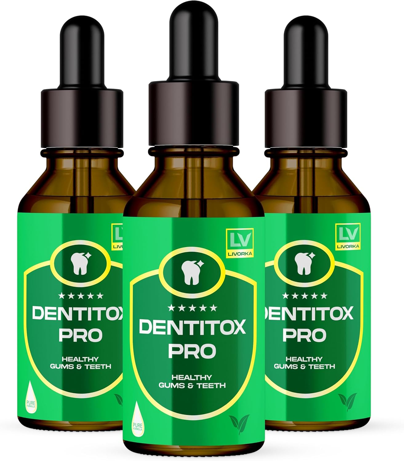 Dentitox Pro Drops for Healthy Teeth, Gums - Pack of 3 Bottles (90 Day Supply)